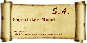Sagmeister Ahmed névjegykártya